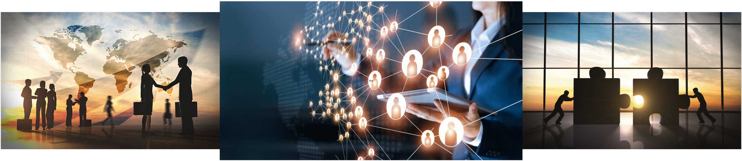 Group of pics, Hand Shake, Digital Connections, Large Puzzle Pieces